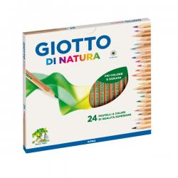 Di natura pastelli colorati - Ø 8mm lunghezza 18cm e Ø mina 3,8mm - legno di cedro - Giotto - astuccio 24 colori