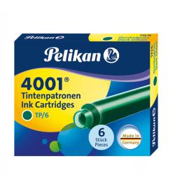 Cartucce inchiostro 4001 (TP/6) - lunghezza 39mm - verde scuro - Pelikan - conf. 6 pezzi