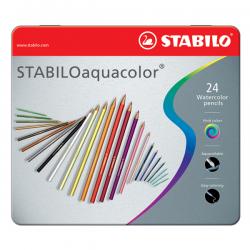 Stabilo Aquacolor 1624 - tratto 2,80mm - colori assortiti - Stabilo - astuccio 24 pastellli