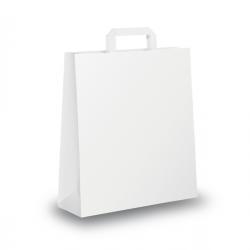 Shopper carta - maniglia piattina - 18 x 8 x 25 cm - bianco - conf. 25 sacchetti