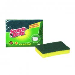 Spugna Classic - 14,2x2,4x11,5 cm - giallo/verde - Scotch Brite® - conf. 2 pezzi