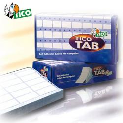Etichette a modulo continuo Tico TAB 1 - 100x23,5 mm - corsia singola - permanente - bianco - Tico - scatola da 6000 etichette