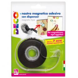 Nastro adesivo magnetico - 19 mm x 7 mt - con dispenser - Deco