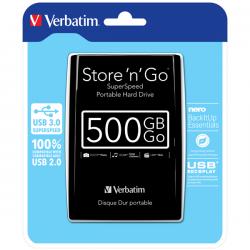 Verbatim - hard disk - partatile store 'n' go 3.0 da 500gb black